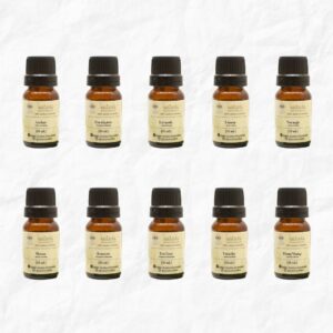 pack de 10 aceites esenciales para aromaterapia y cosmetica natural
